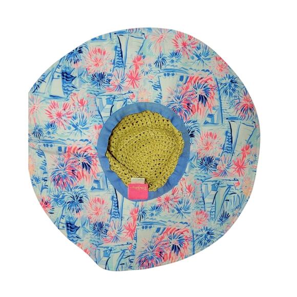 Lilly Pulitzer Beach Hat OS Sea To Shining Sea Print